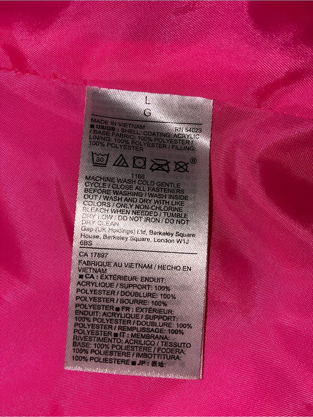 GAP Neon Pink Quilted Puffer Vest - Picture 6 of 8